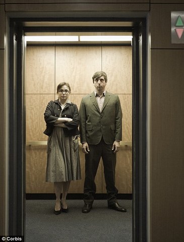 Peter and Joise in the elevator
