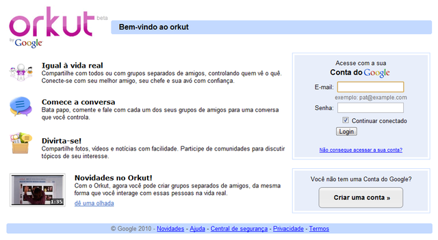 Primeiro contado com a internet