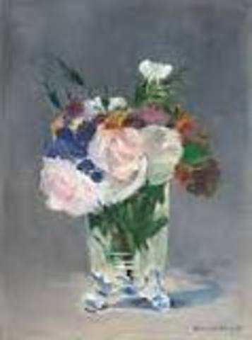 The Modern World Art: Flowers in a Crystal Vase
