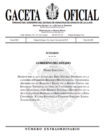 Decreto del Área Natural Protegida (ANP)
