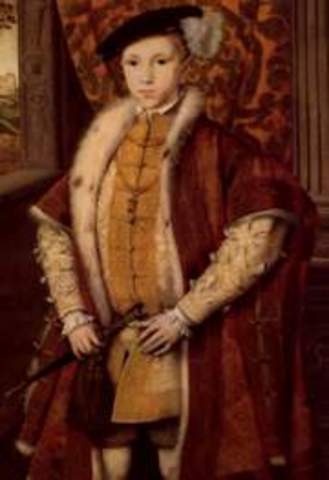 Edward VI (12 October 1537 - 6 July 1553), king of England from 28 January 1547