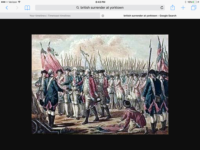 Cornwallis surrendered at Yorktown