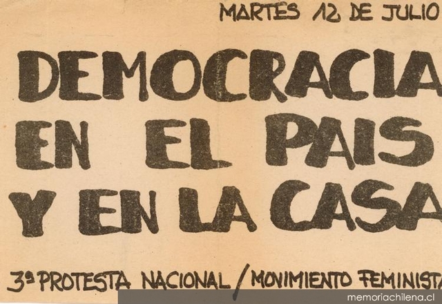 Movimiento Feminista: "Democracia en el país y en la casa"