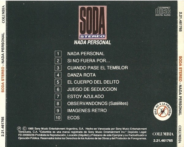 Soda Stereo "Nada Personal"