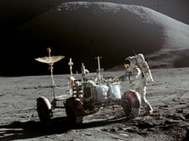 First Lunar Rover Driven by Humans