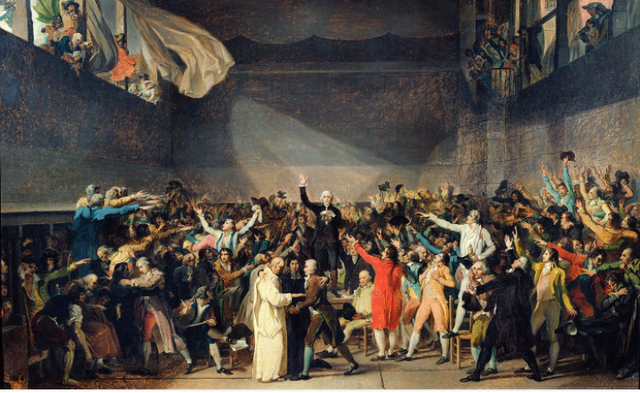 Tennis Court Oath. resolves not to disband until it has written a constitution.
