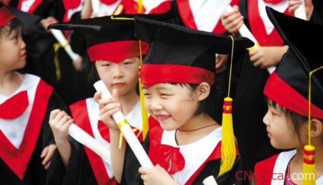 I graduate from kindergarten.