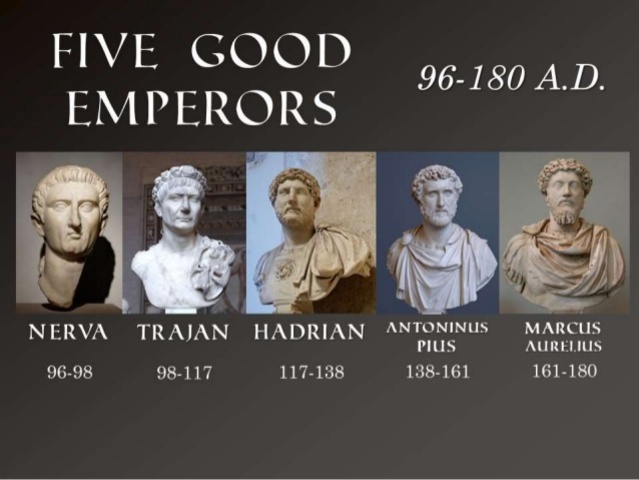 The "Five Good Emperors" of the Pax Romana