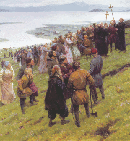 Greenland and Iceland are converted to Christianity.