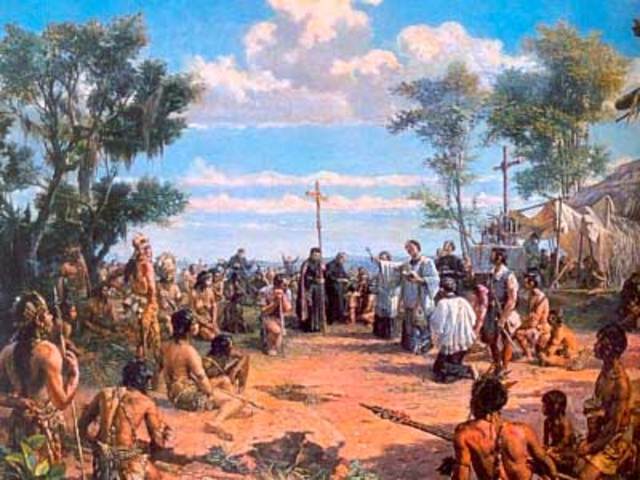 Las comunidades tupi-guaraní creían en una entidad sobrenatural Mahyra. Creían que esta entidad les había enseñado todo. También, en el mismo siglo llega Nóbrega uno de los primeros jesuitas en llegar al Brasil y dar la catequesis.