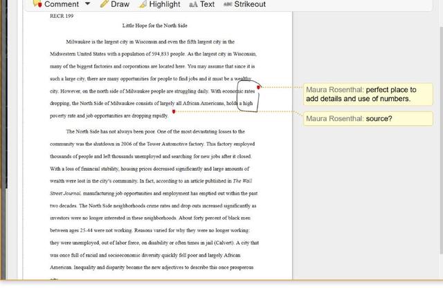 Revised draft, marked up draft and peer review sheet due to Maura