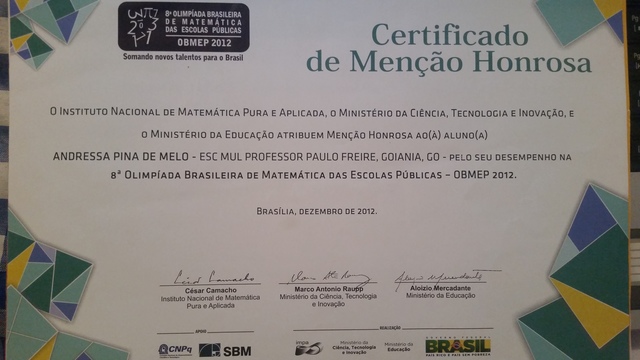 8th Brazilian Mathematical Olympiad of Public Schools