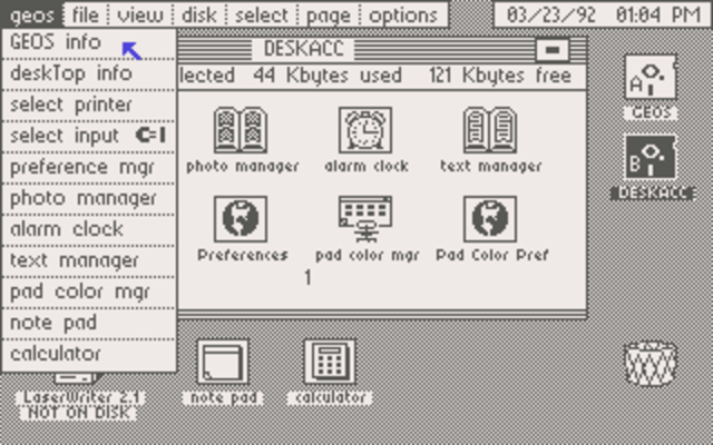 Interfaz GEOS de Commodore