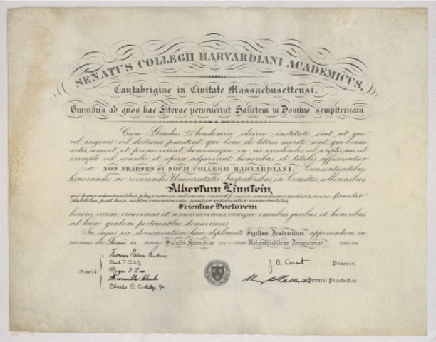 Albert Einstein receives his ph D.