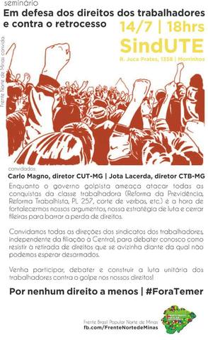 Seminário: Em defesa dos direitos dos/as trabalhadores/as e contra o retrocesso