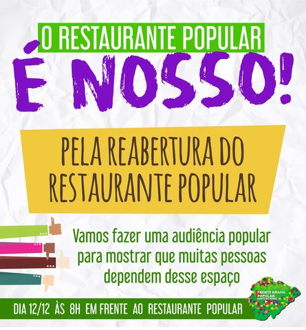 Ato pela reabertura do Restaurante Popular