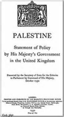 White Paper States Great Britian Abandons The Jewish State