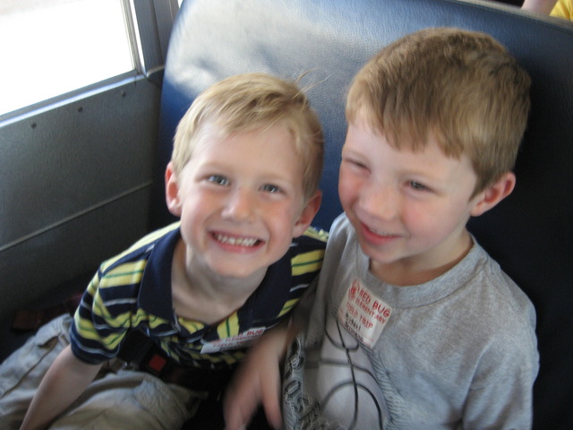 Going on the bus to the library