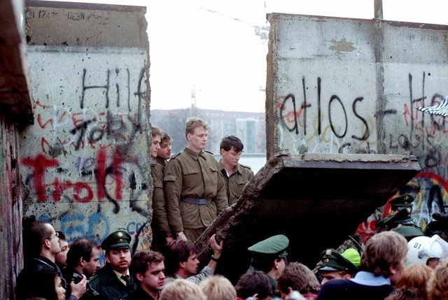 Berlin Wall Being Torn Down
