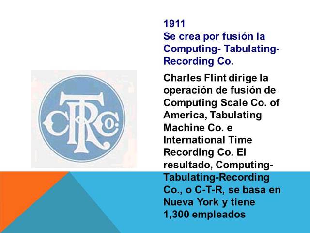 SE CREA POR FUSION DE LA COMPUTING-TABULATING-RECORDING CO.