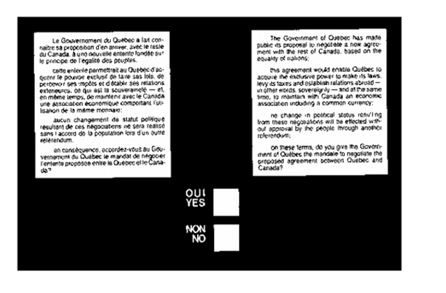 Referendum on an Independant Quebec (Round 1)