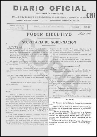 Publicación en el Diario Oficial de la Federación.