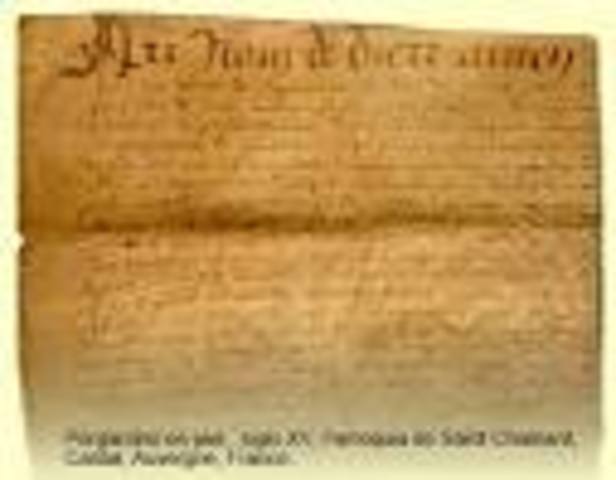 El papel suplanta el pergamino en Europa