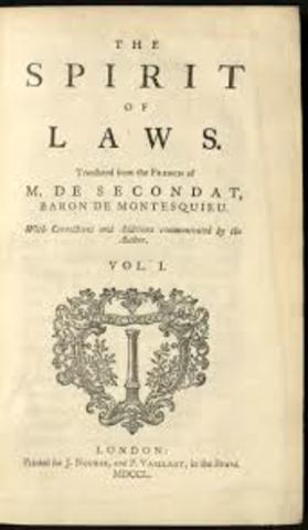 Montesquieu publishes Spirit of Laws