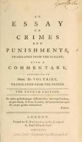Beccaria publishes On Crime and Punishment