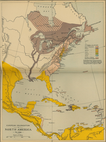England establishes colonies that become the USA