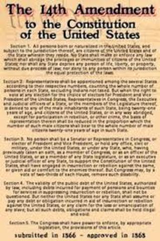 The 14th Amendment was added to the Constitution