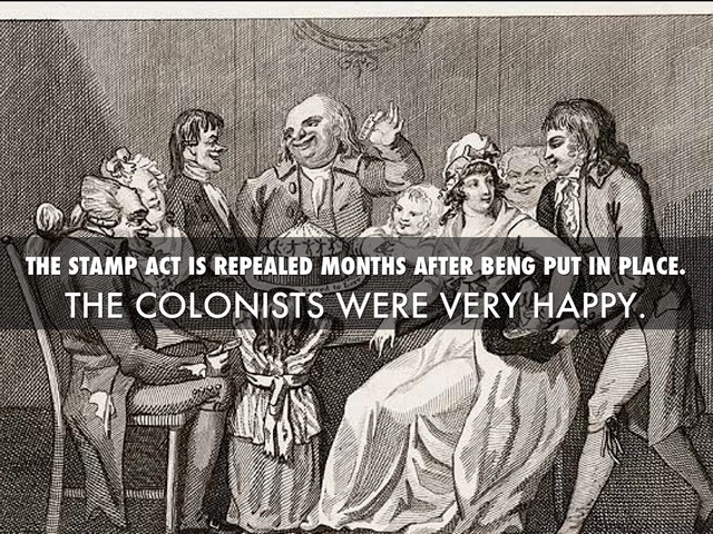 Parliament repealed the law of the stamp act.
