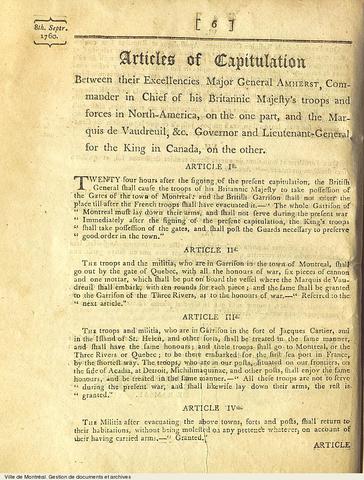 Articles of Capitulation (1760)