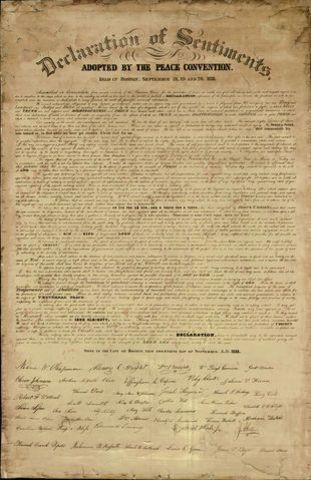 The signing of Declaration of Sentiments