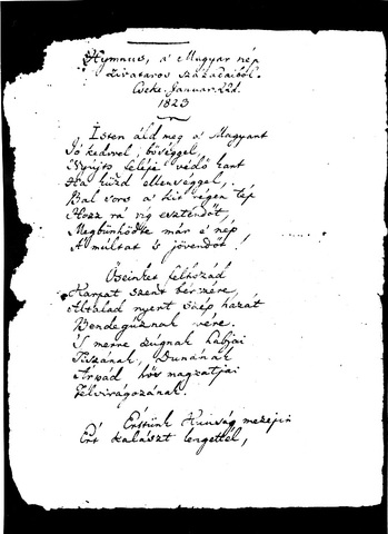 Magyar Nemzeti Himnusz megírása