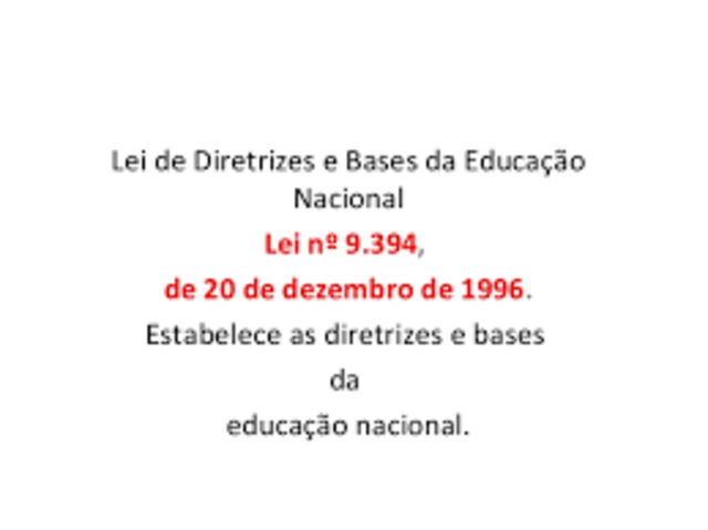 Criação da Lei 9394/96