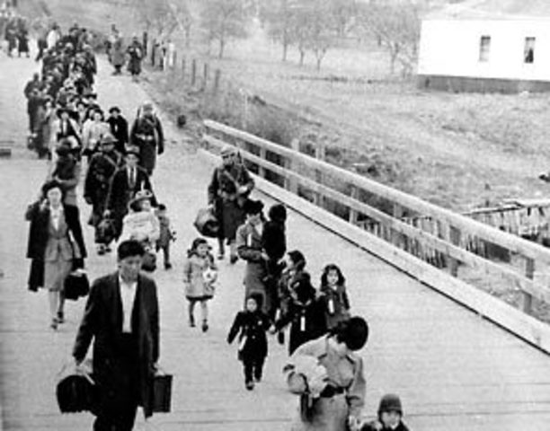 The first group of Japanese-American's were sent to Internment Camps