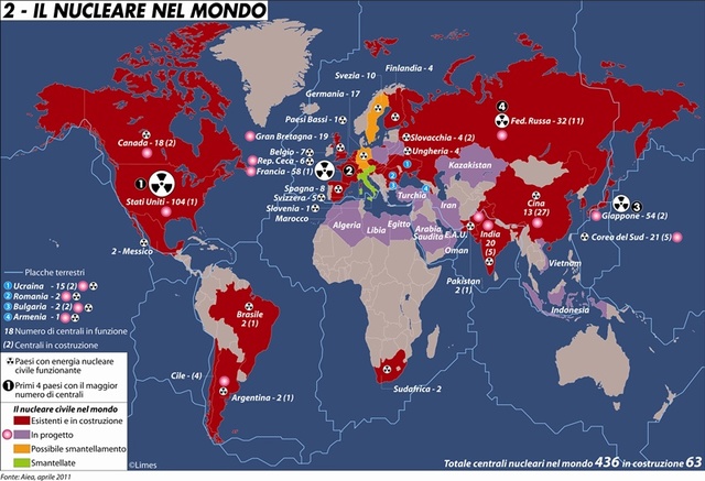 Il  nucleare nel mondo