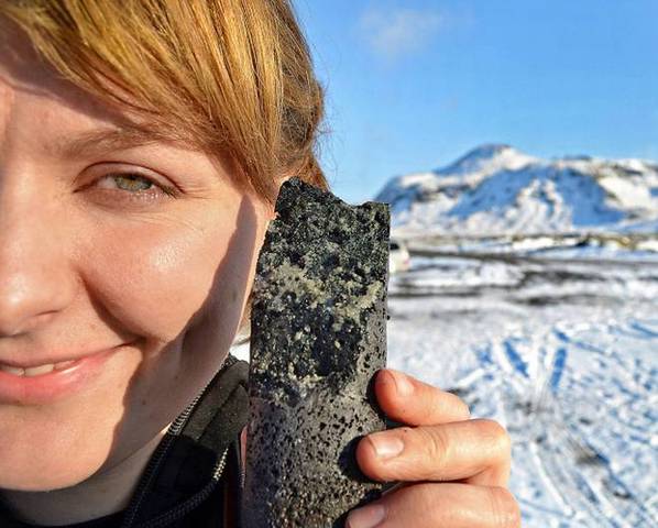 Successful attempts to turn CO2 gases into stone underground in Iceland.