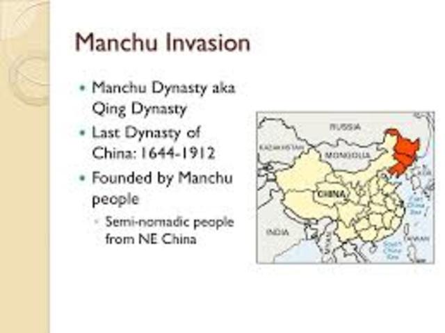Manchus found the Qing Dynasty in china