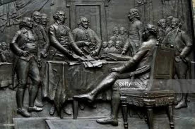 The British colonize of North America declare their independence