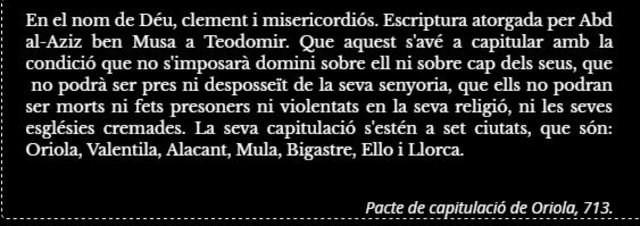 Pacte de capitulació de Oriola, 713
