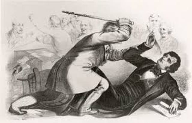 Congressman Preston Brooks Beats Senator Charles Sumner