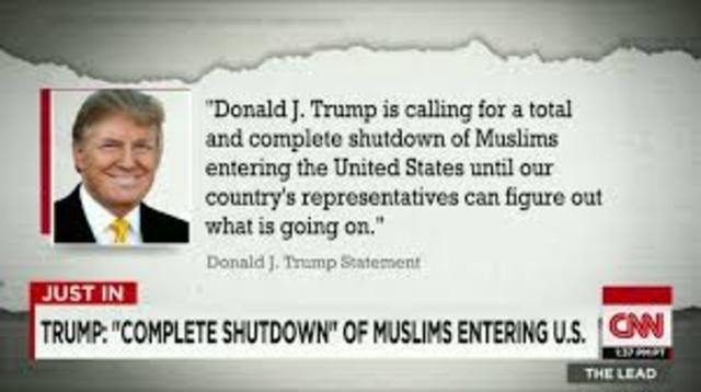 Banning all muslims traveling to the U.S