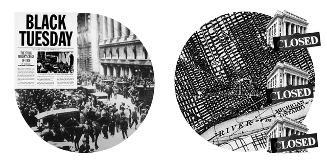 Banking Crisis: A lot of money was withdrawn and 9,000 banks had to close, in 1933, so bank runs (americans withdrew their money when banks began to fail) didn't put them out of business.
