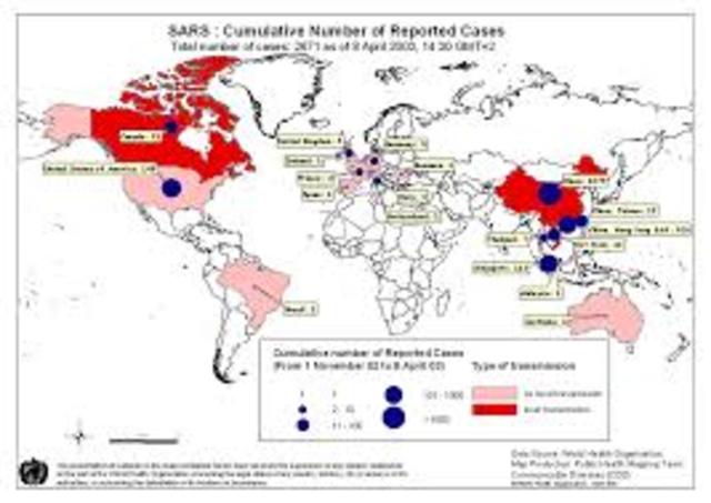 SARS 2002 to 2003 in Asia and Canada