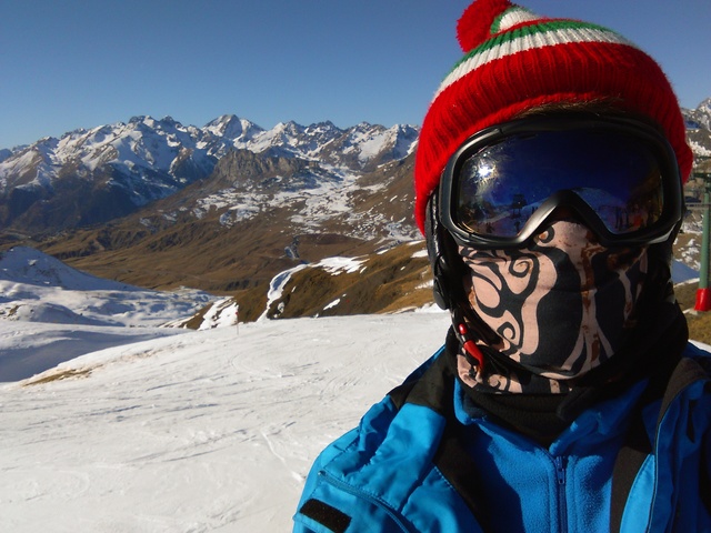 First day snowboarding.