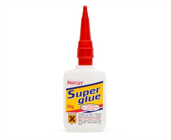Cyanoacrylate called superglue was pattened
