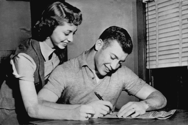 Mickey Mantle gets married