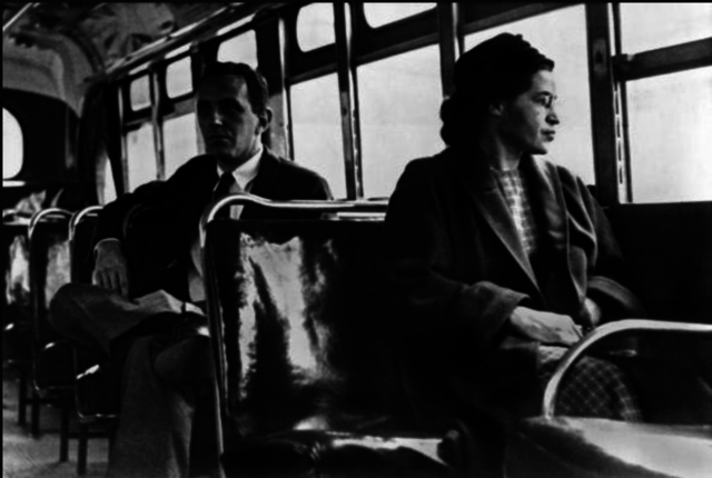 Rosa Parks refuses to give up her seat